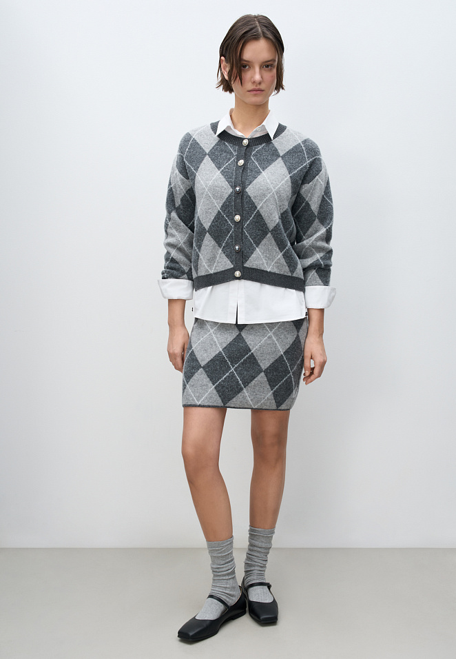 Кардиган из кашемира с узором аргайл