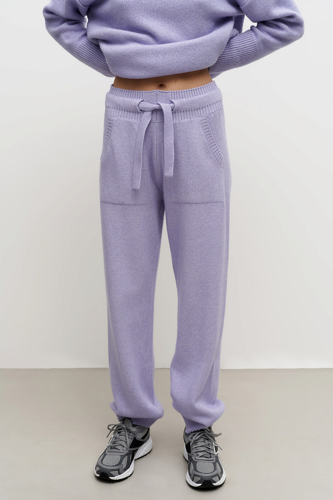 Трикотажные брюки-джоггеры из кашемира и шерсти