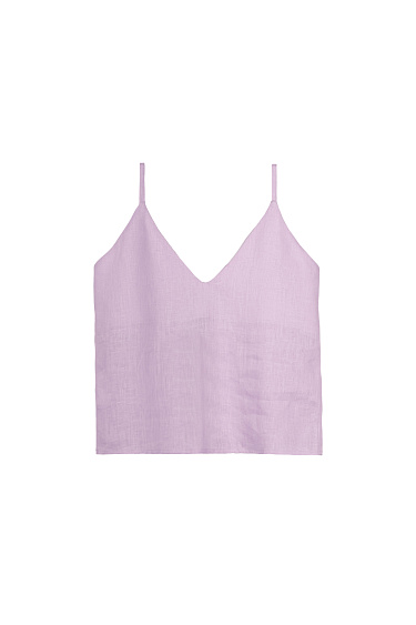 Топ на тонких бретельках из 100% льна