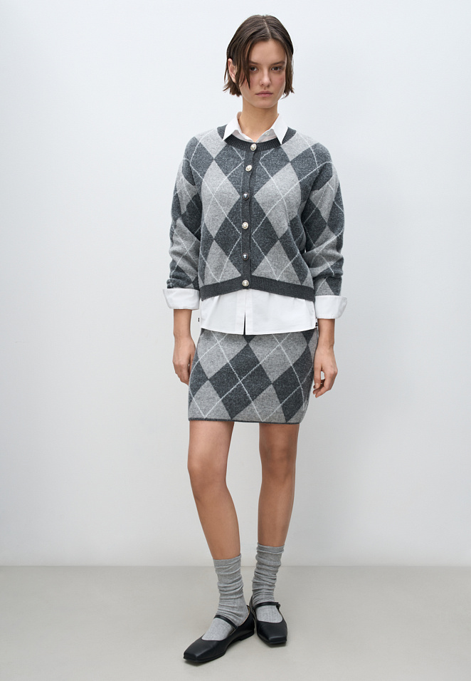 Юбка мини с узором аргайл