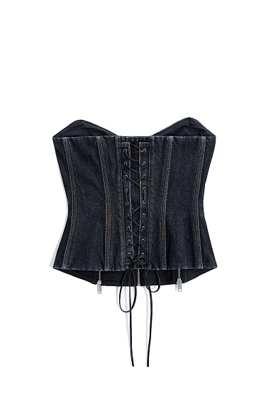 Джинсовый корсет с застежкой на молнию