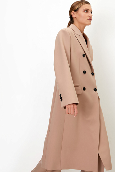 Пальто двубортное облегченное