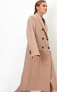 Двубортное тонкое пальто из поливискозы с карманами по бокам. Застежка на пуговицы.