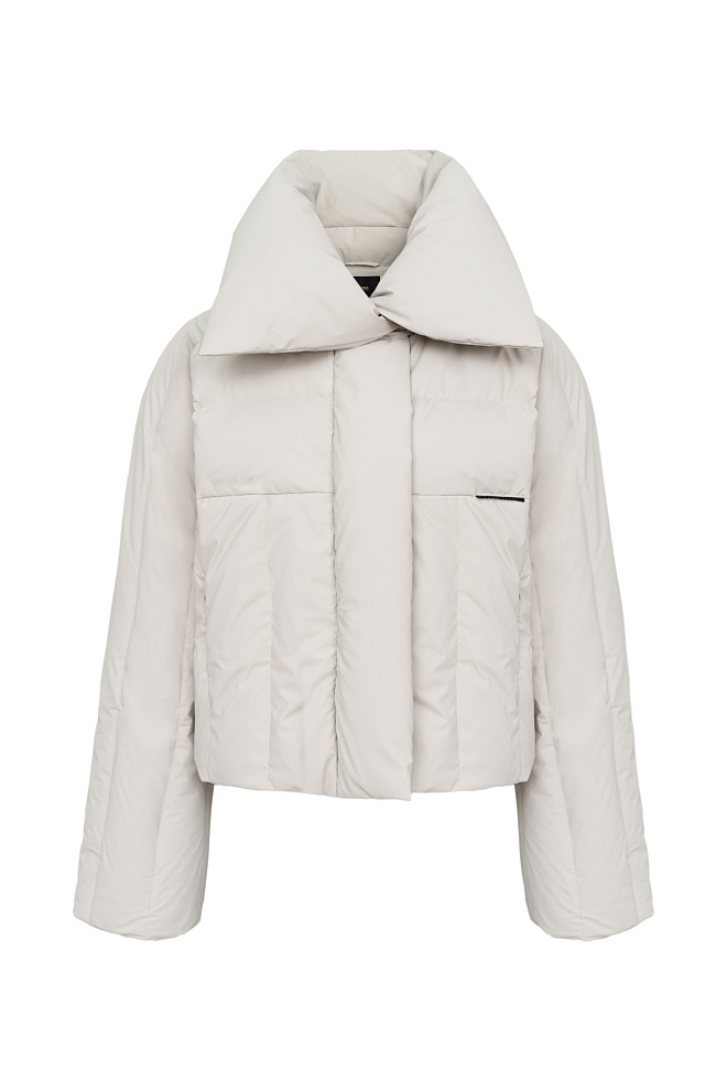 Короткий пуховик с воротником-стойкой