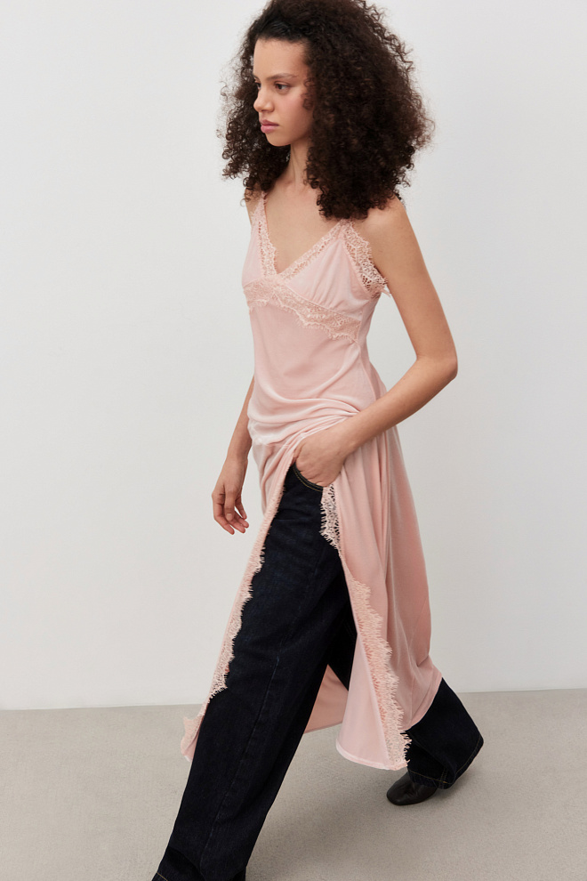 Бархатное платье-комбинация