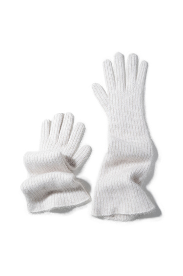 Длинные перчатки из пуха лисы