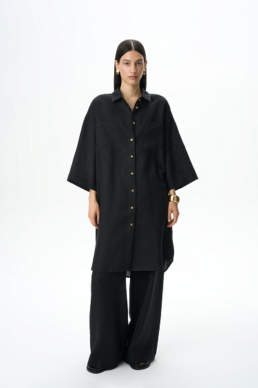 Платье-рубашка из 100% льна