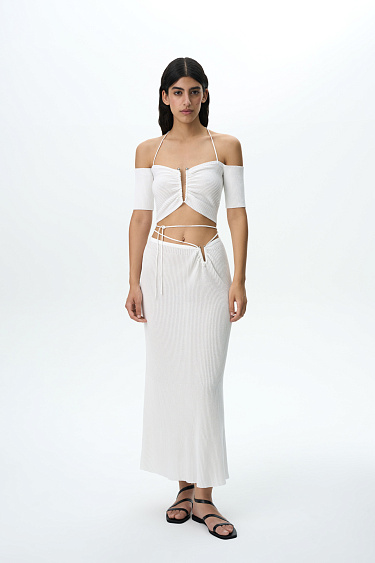 Юбка макси с акцентной деталью на бедре