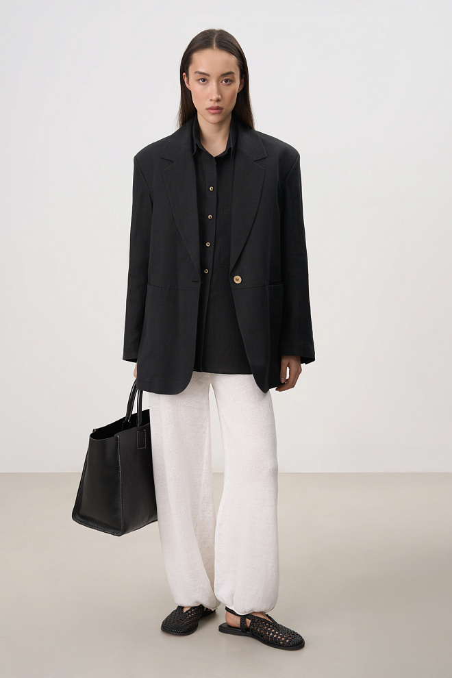 Брюки-аладдины из 100% льна