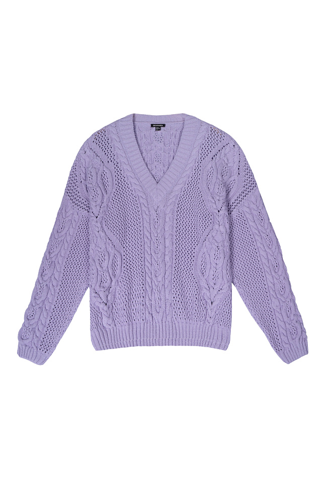 Джемпер с косами из 100% хлопка