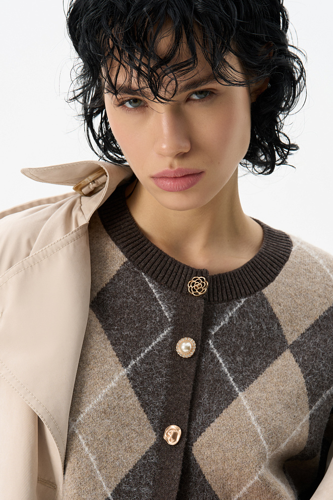 Кардиган из кашемира с узором аргайл