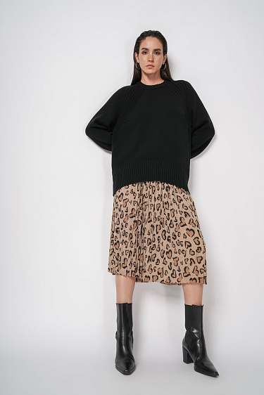 Принтованная юбка плиссе