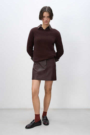 Юбка мини из экокожи