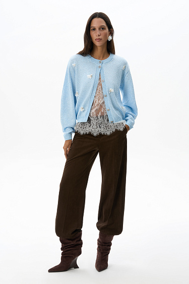 Кардиган из хлопка с пайетками