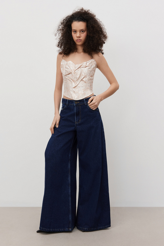 Расклешенные джинсы из 100% хлопка