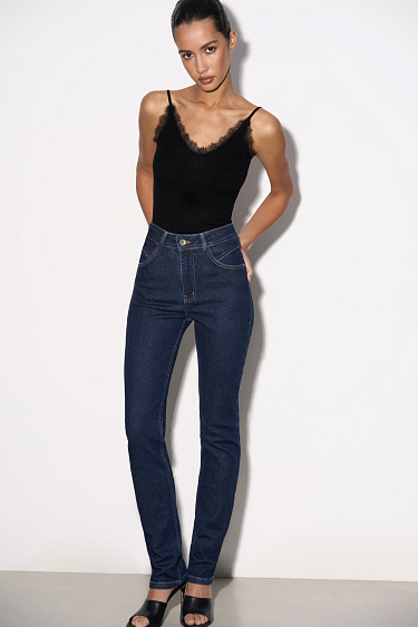 Джинсы скинни с высокой
