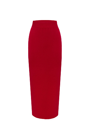 красный Трикотажная юбка из мягкой вискозы с разрезом сзади и поясом из эластичной ленты в рубчик. 