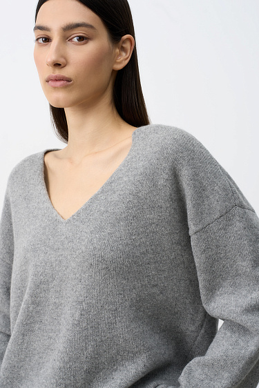 Джемпер с V-вырезом из 100% кашемира