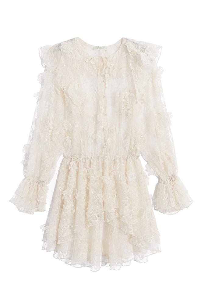 Кружевное мини-платье