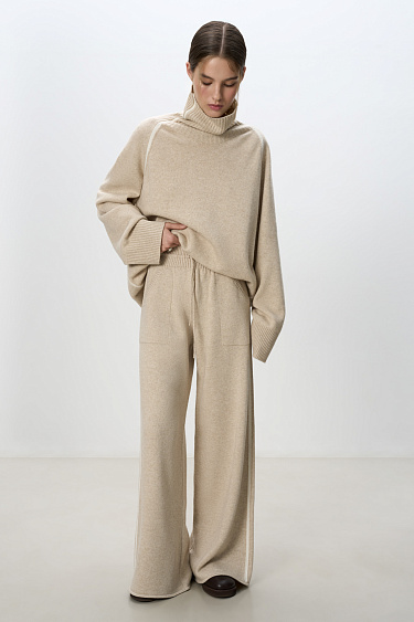 Трикотажные брюки из кашемира и шерсти