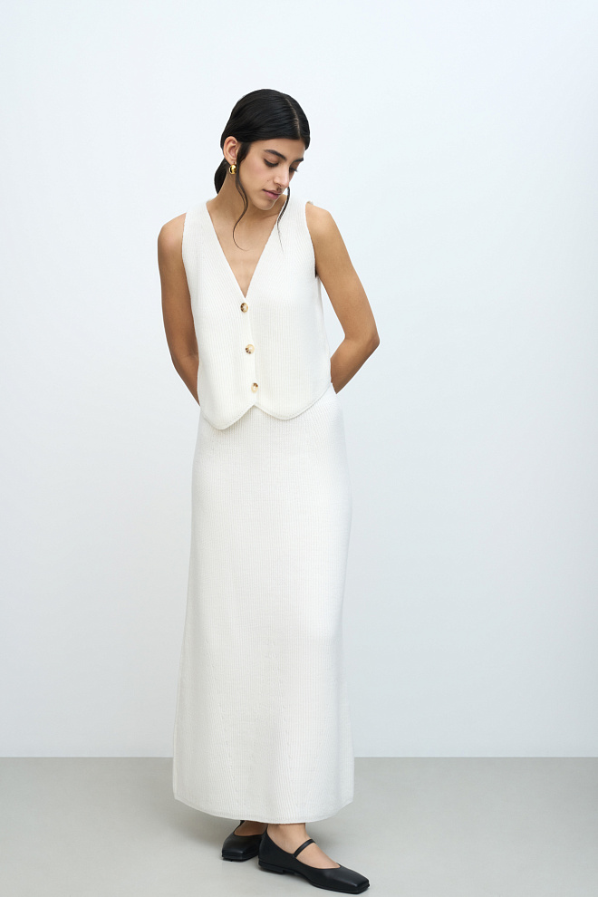 Трикотажная юбка макси из шерсти