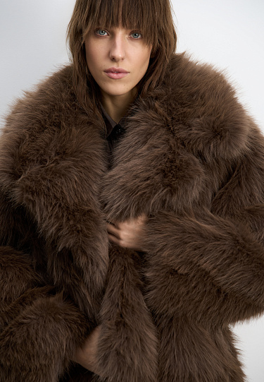 Шуба из экомеха