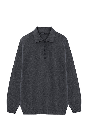 Джемпер из кашемира и шерсти с воротником поло
