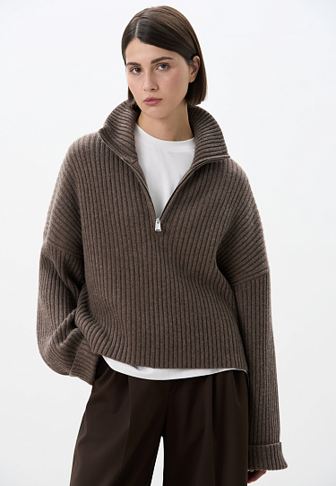 Джемпер в рубчик из кашемира и шерсти